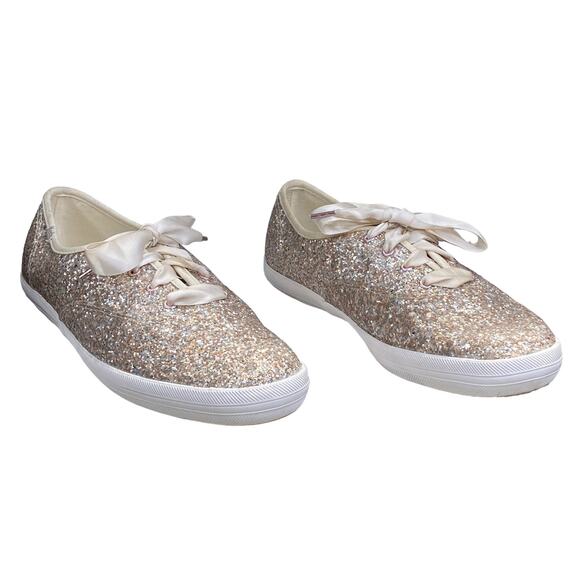 Keds X Kate Spade Women's Rose Gold Glitter Sneakers Size US 9 - Picture 5 of 11